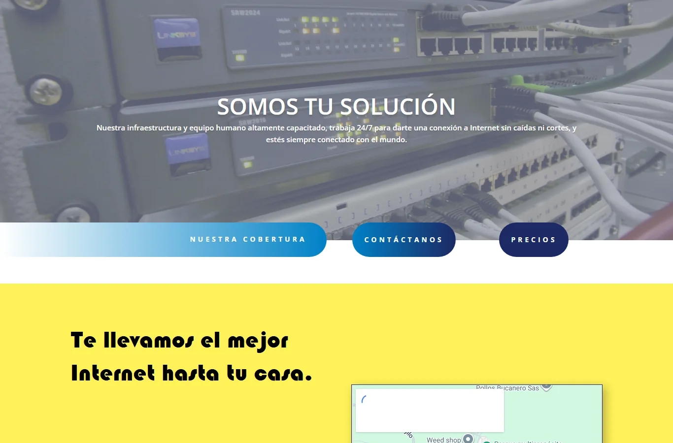 Sitio web de Colombia On Line, proveedor de internet