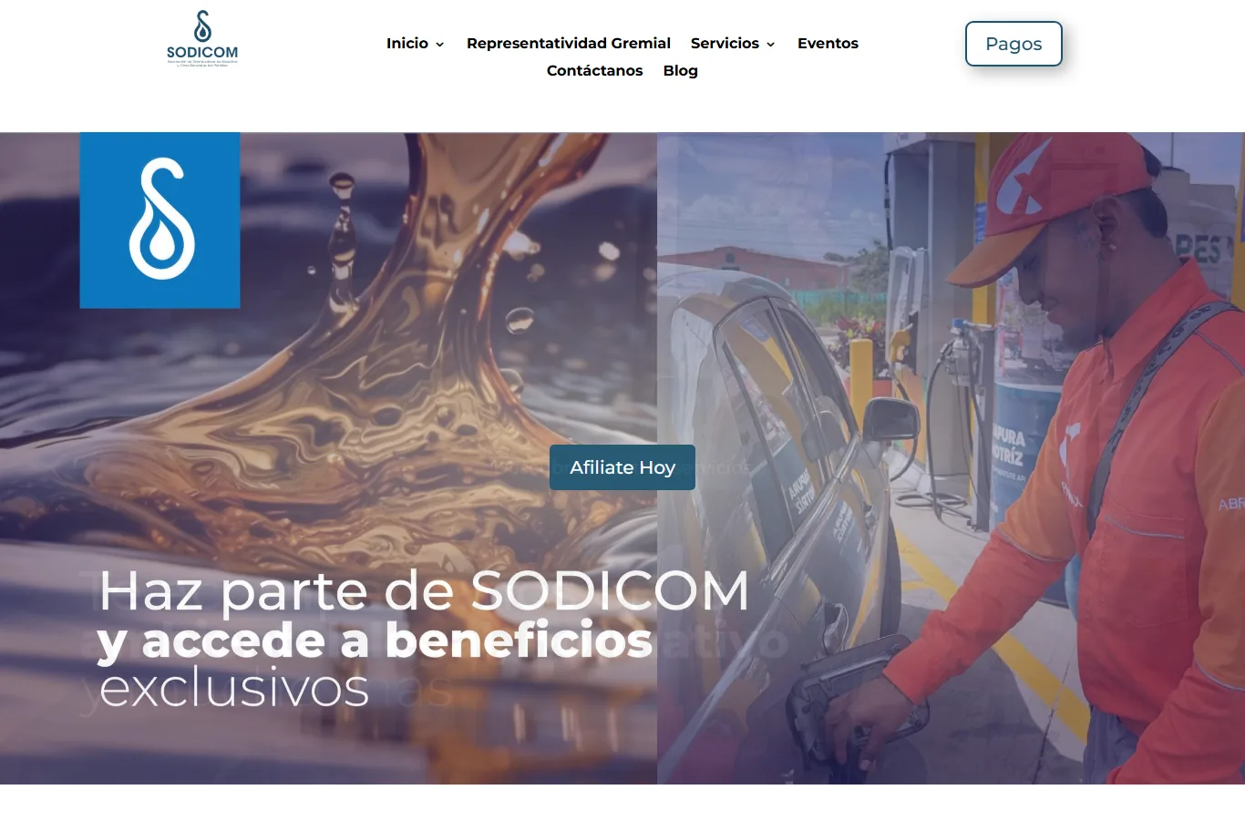 Sitio web de Sodicom, gremio de distribuidores de combustibles